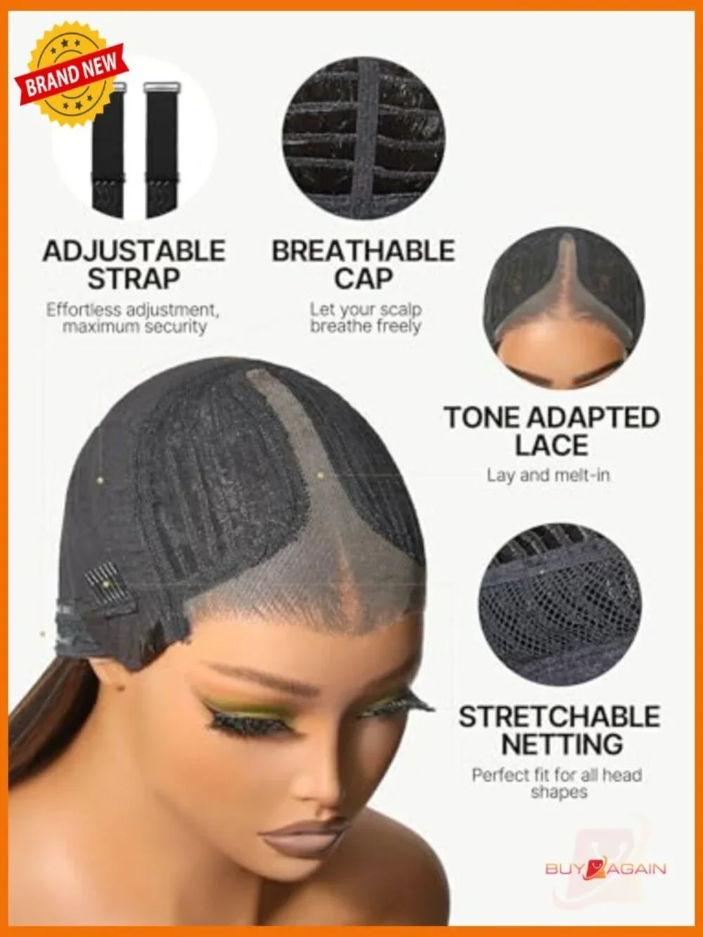 Silky Straight Glueless Lace Wig 28 Inch HD Lace Human Hair Blend Beginner
